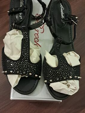 Black Studded Sandals